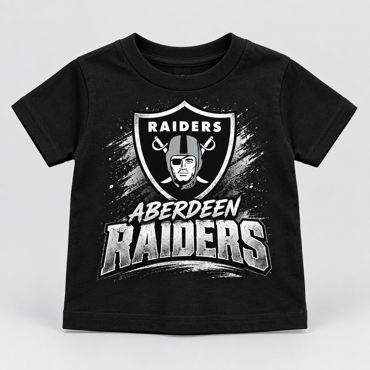 Black Aberdeen Raiders toddler football shirt mockup