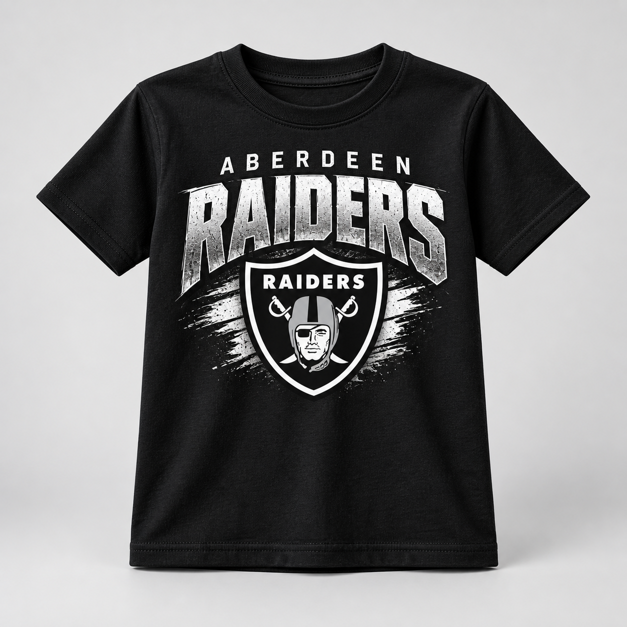 Black Aberdeen Raiders youth football shirt mockup